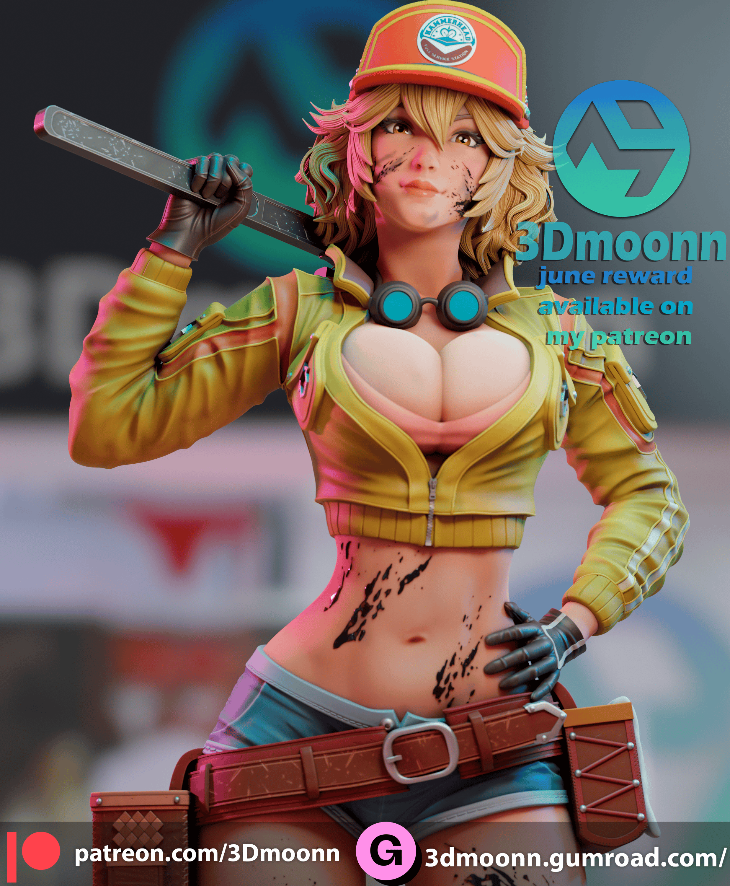 Cindy - Final Fantasy - SFW + NSFW - 3D Printable file STL 3D File - Image 3