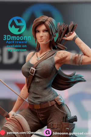 Lara Croft 3D Printable file SFW STL file for 3D printing