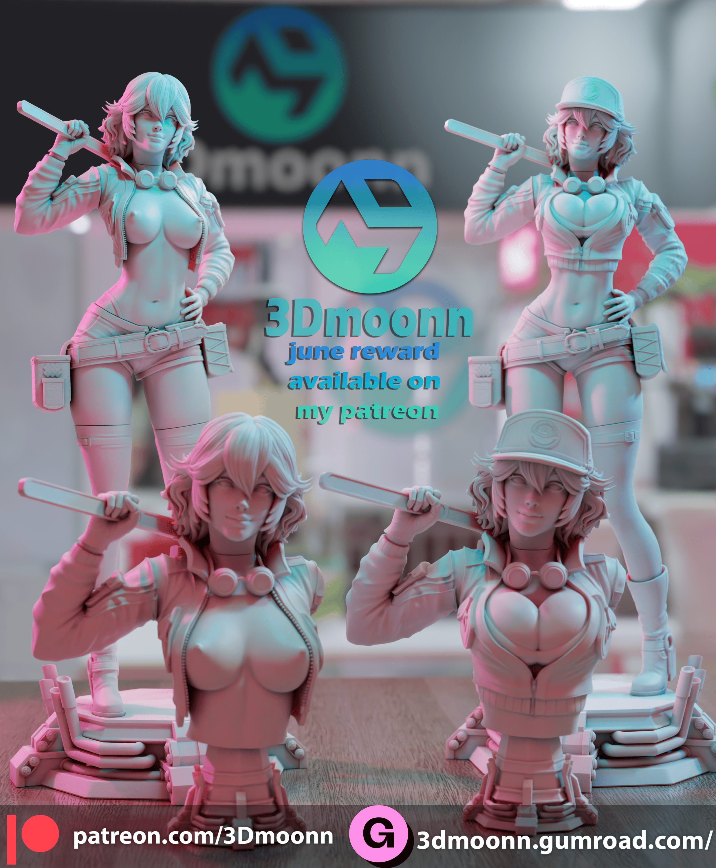 Cindy - Final Fantasy - SFW + NSFW - 3D Printable file STL 3D File - Image 6
