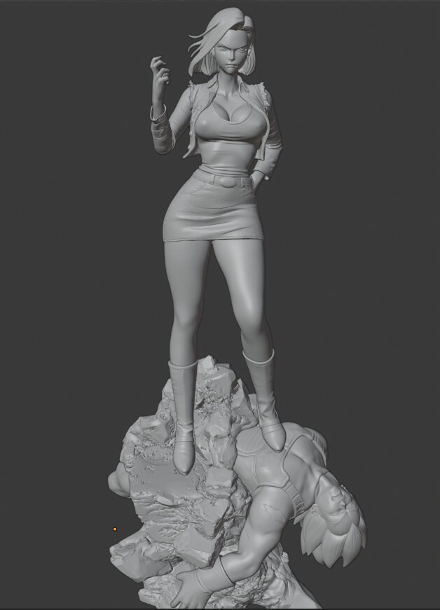 Android 18 Killer Diorama 3D Print Model STL - Image 3