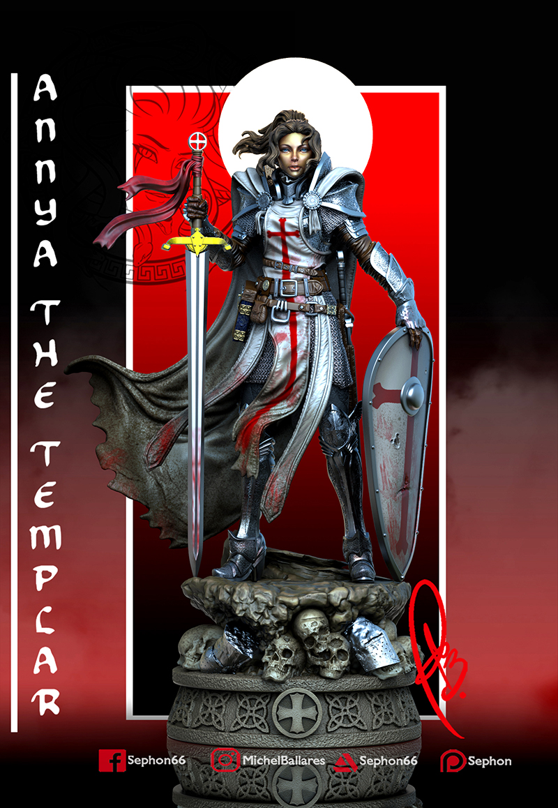 Templar Girl Annya STL file for 3D printing