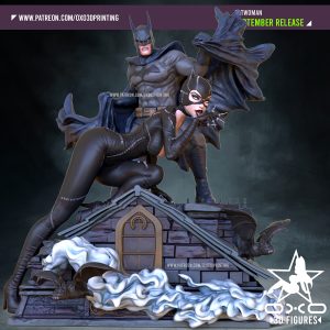 Catwoman and Batman Diorama
