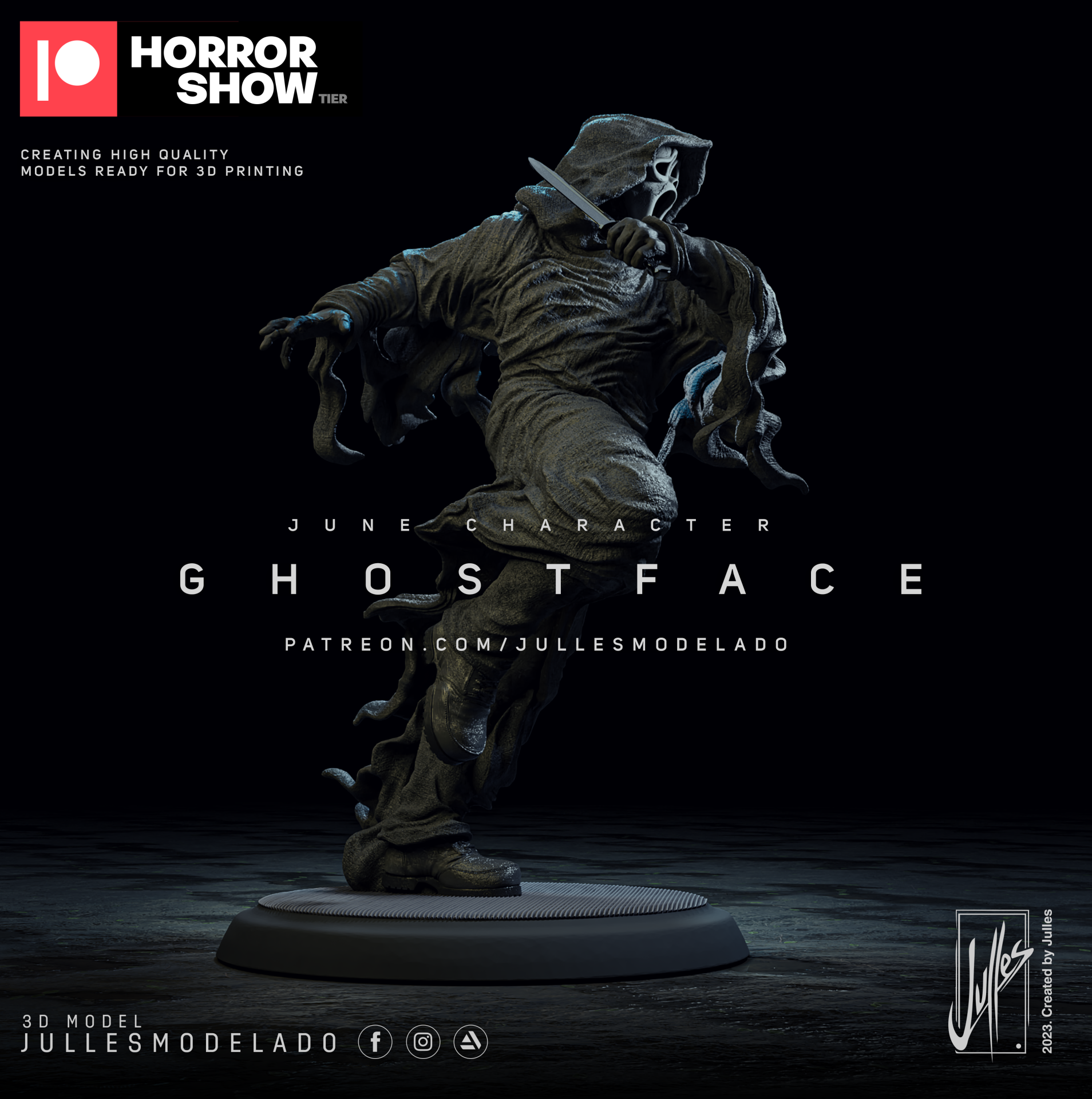 Ghostface STL file for 3D printing