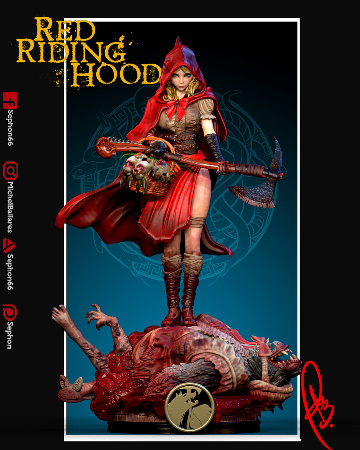 Little Red Riding Hood STL file for 3D printing