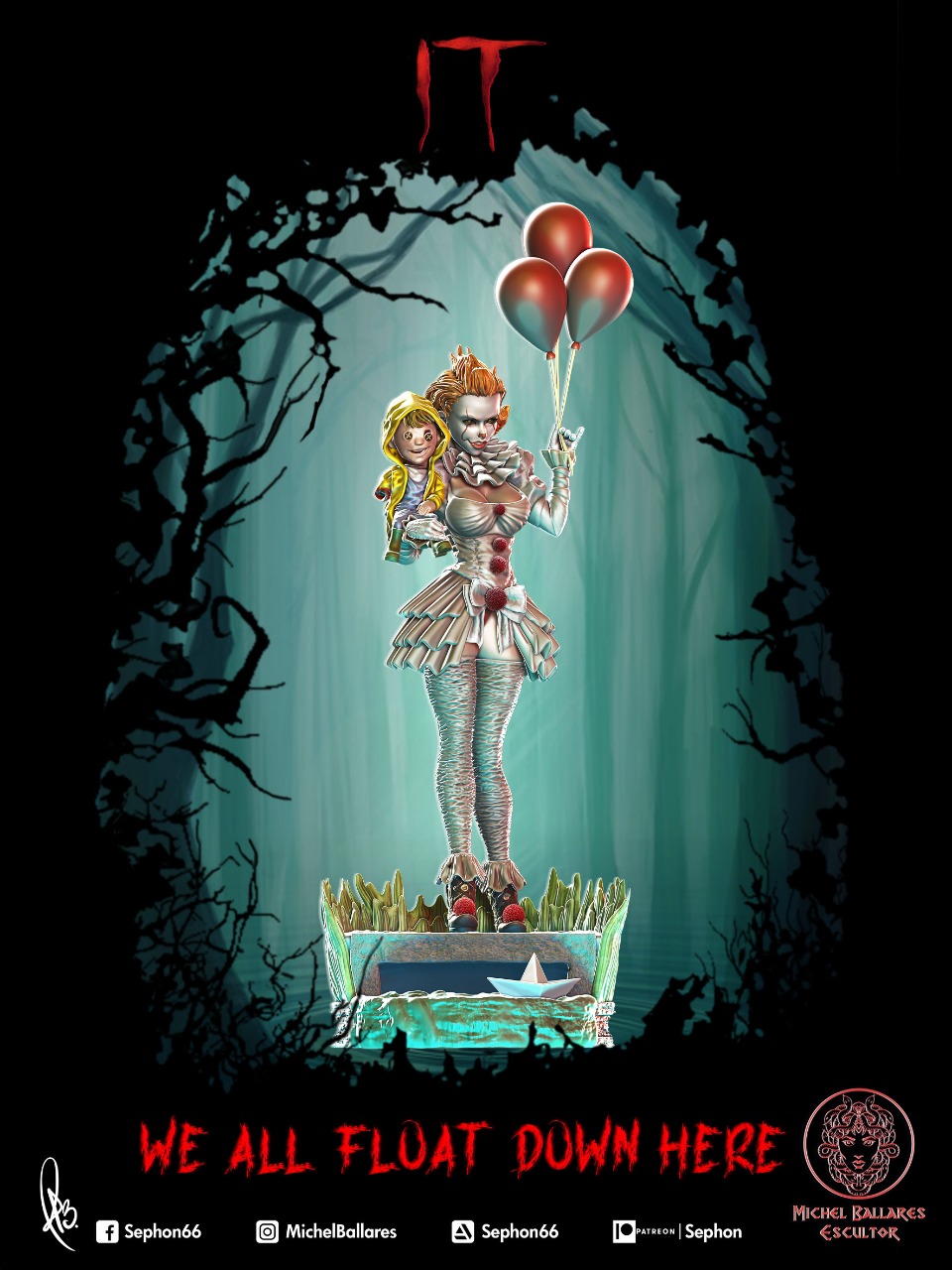 Pennywise Girl STL file for 3D printing