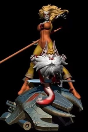 Thundercats Diorama Cheetara Snarf STL file for 3D printing