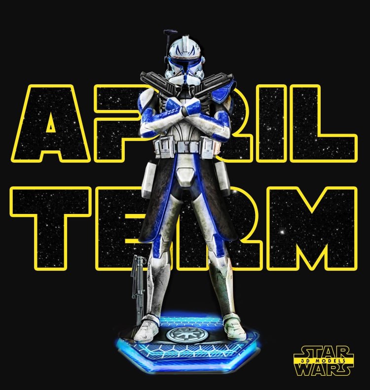 Captain Rex Sculpture STL file for 3D printing
