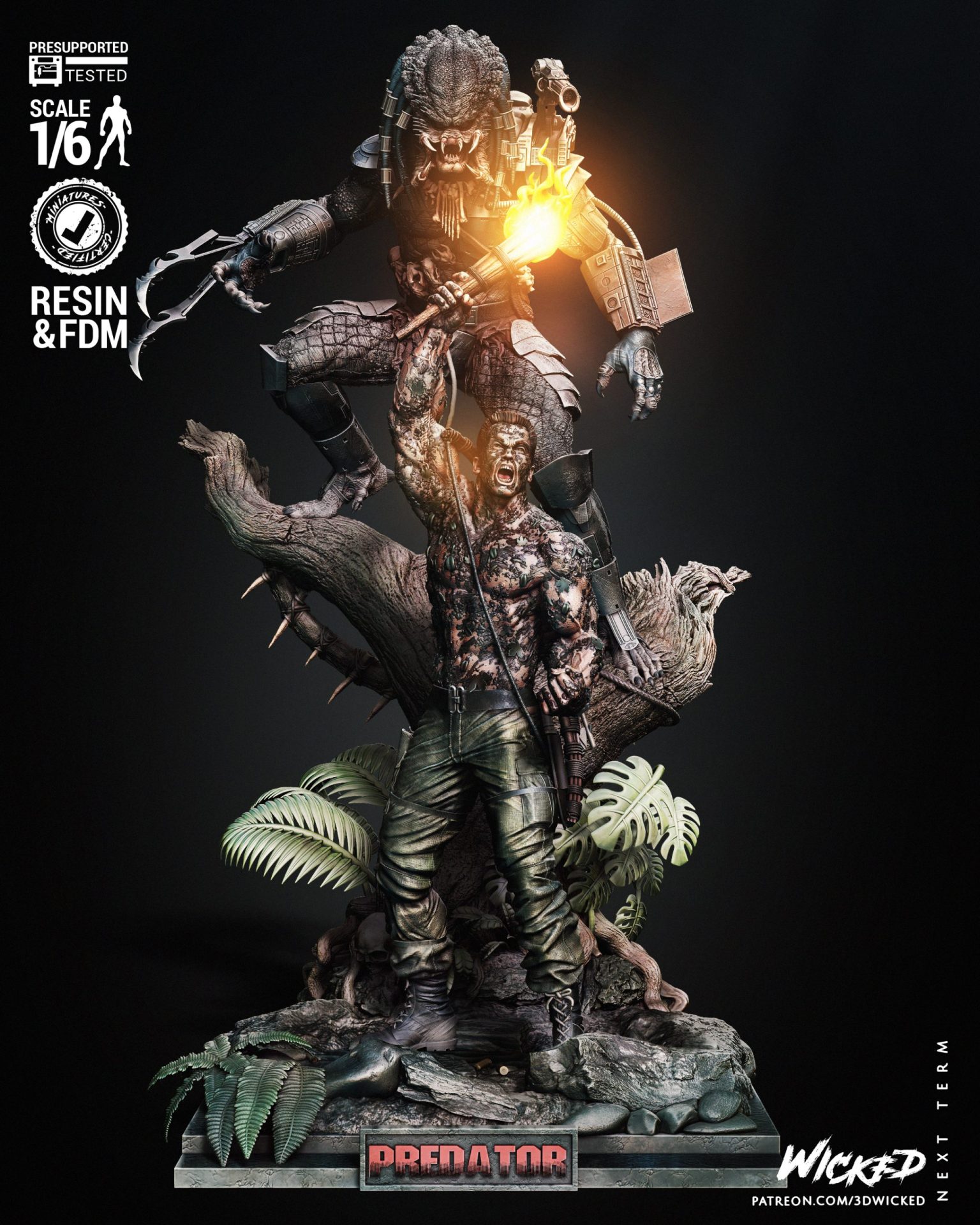 Predator and Dutch Diorama - STL 3D Printable - Image 4