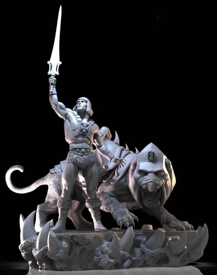 He Man & Battlecat Diorama STL file for 3D printing
