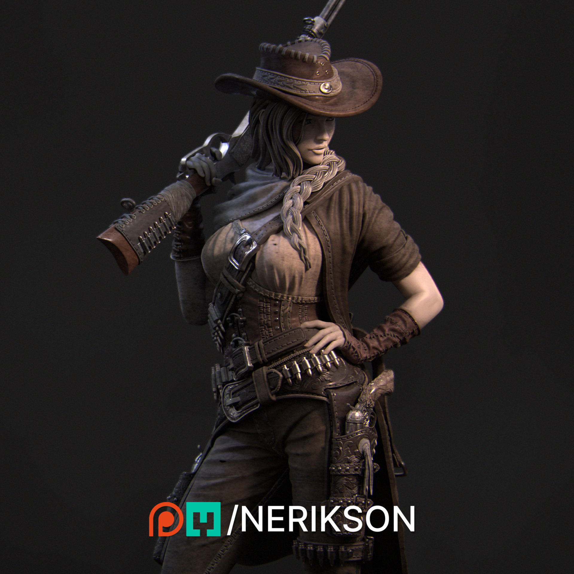 Jane the Gunslinger STL file for 3D printing