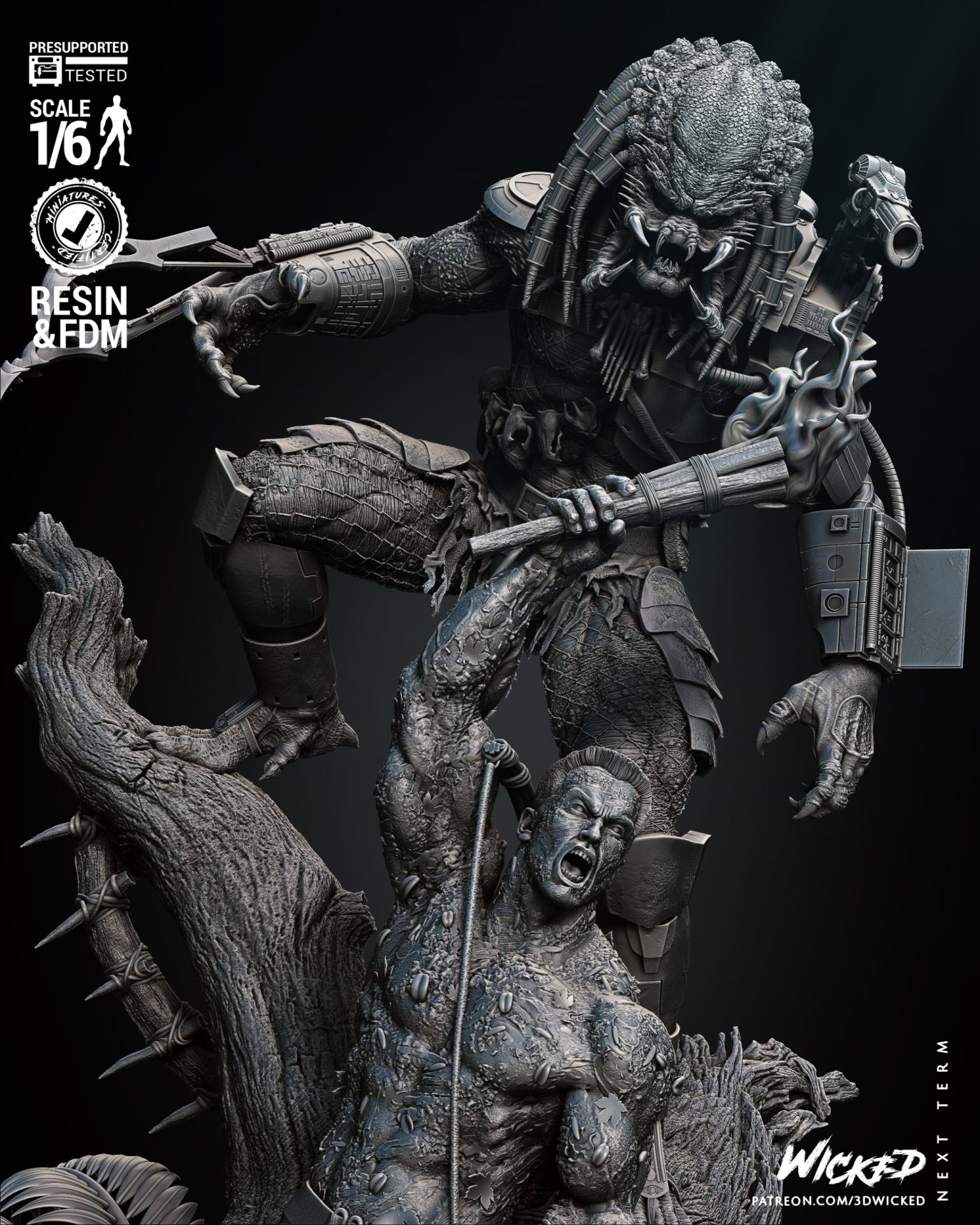 Predator and Dutch Diorama - STL 3D Printable - Image 6
