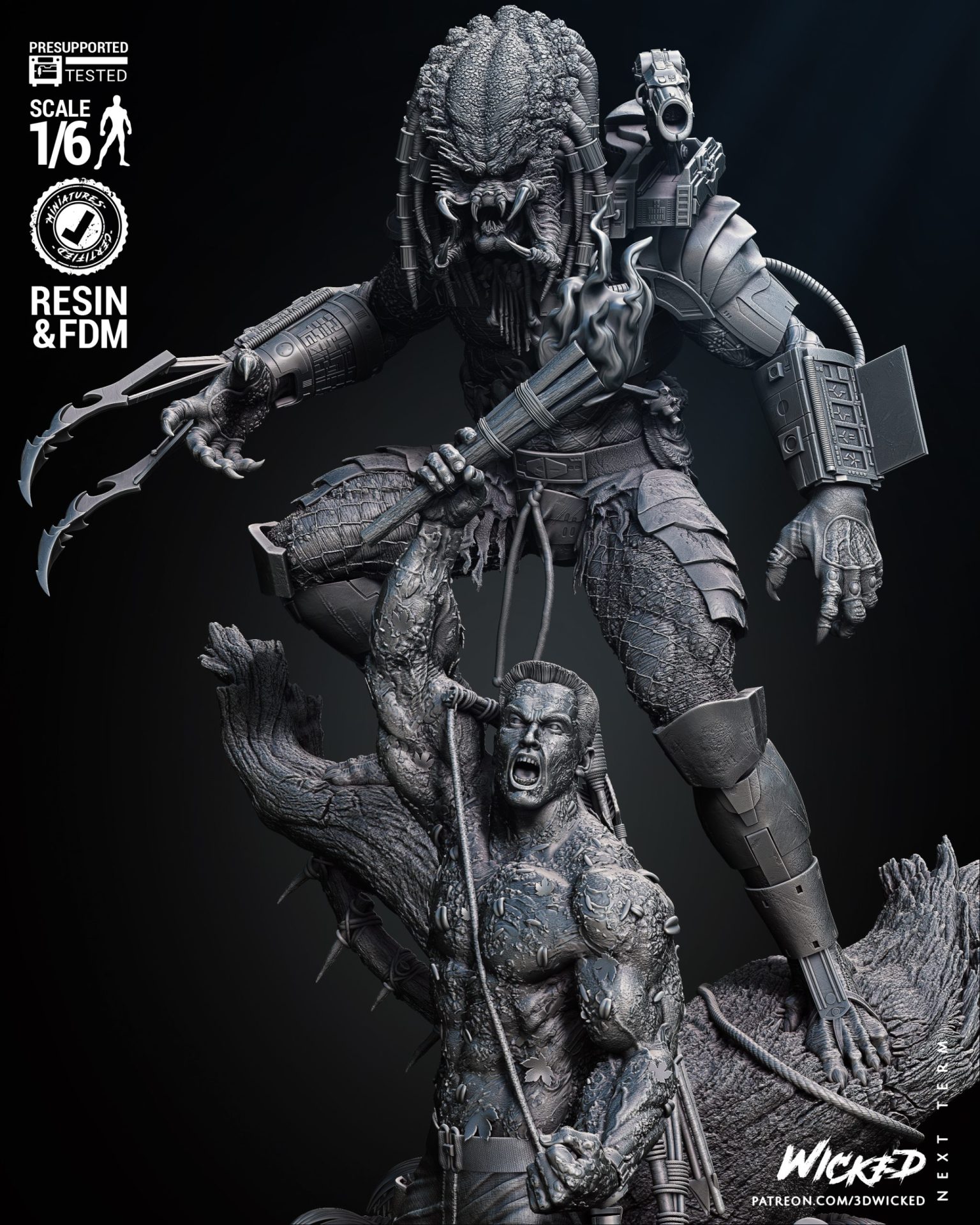 Predator and Dutch Diorama - STL 3D Printable - Image 7