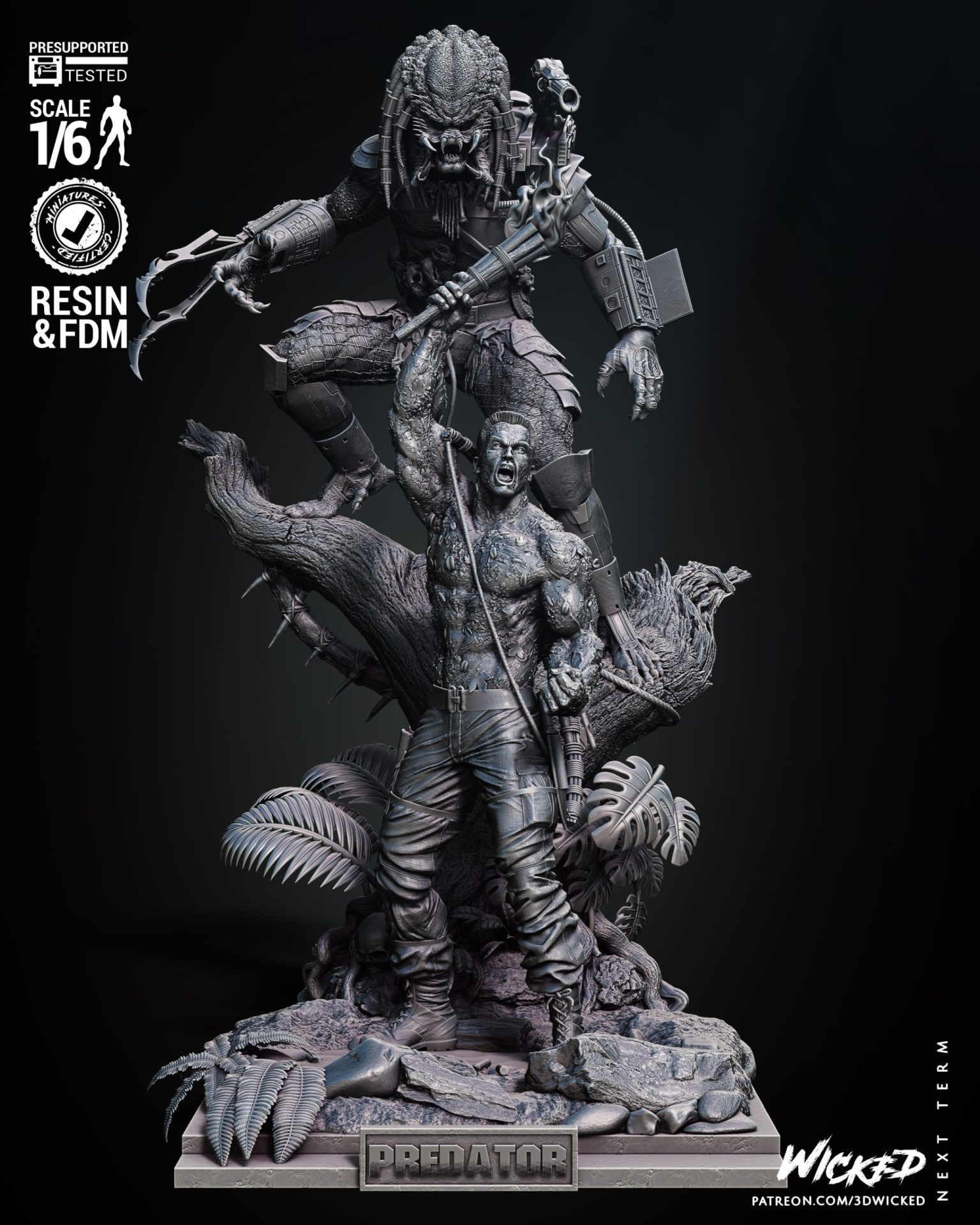Predator and Dutch Diorama - STL 3D Printable - Image 8