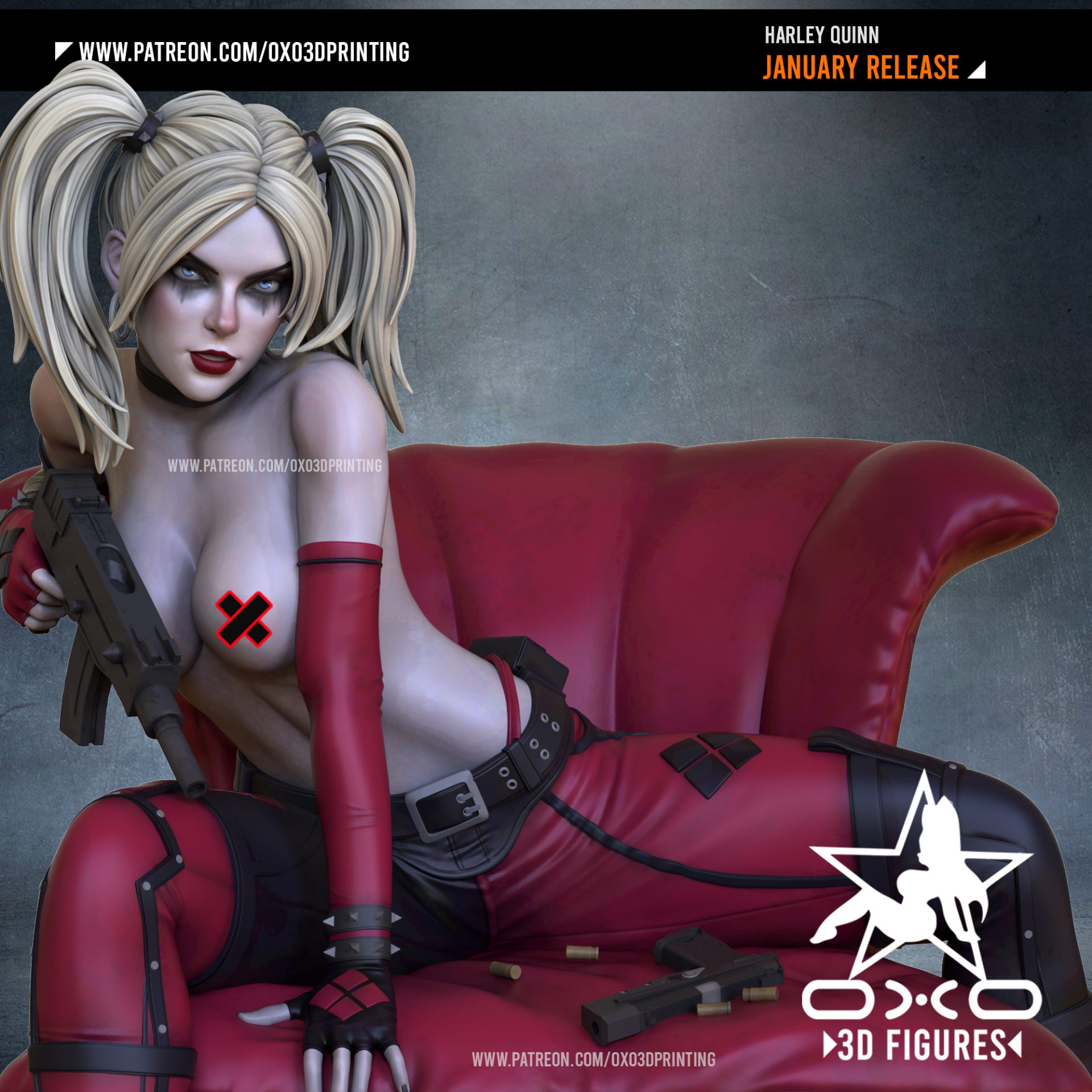 Harley Quinn Standard + NSFW STL file for 3D printing