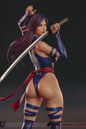 psylocke, x-men, 3D, 3D Printable