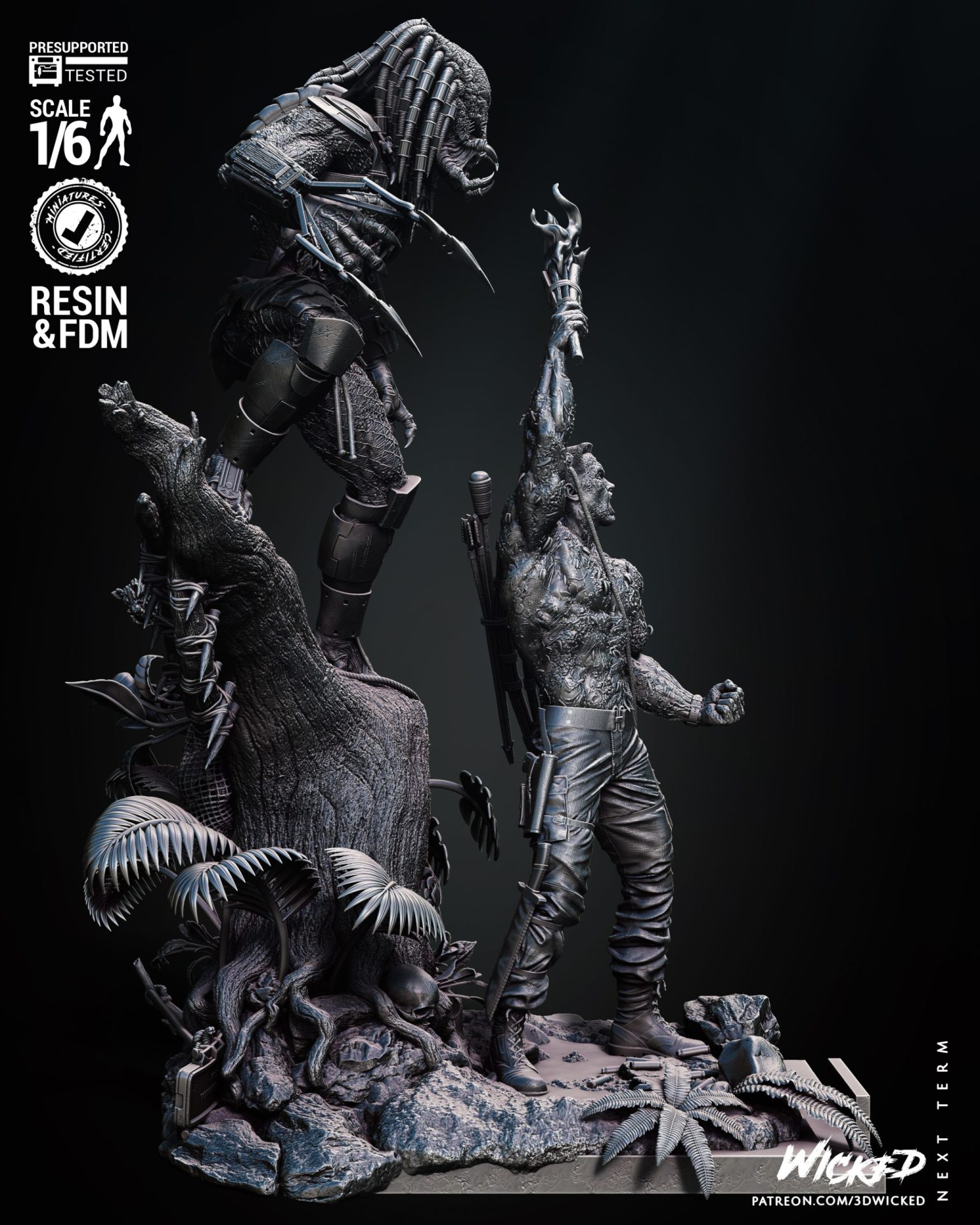 Predator and Dutch Diorama - STL 3D Printable - Image 9