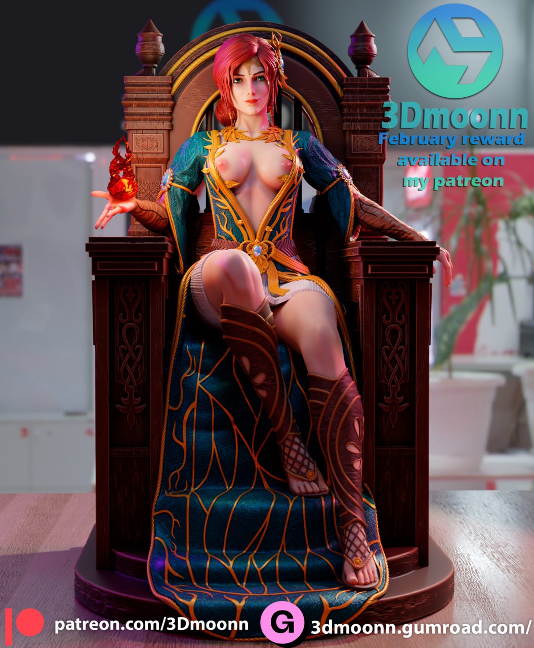 Triss - standard + NSFW STL file for 3D printing