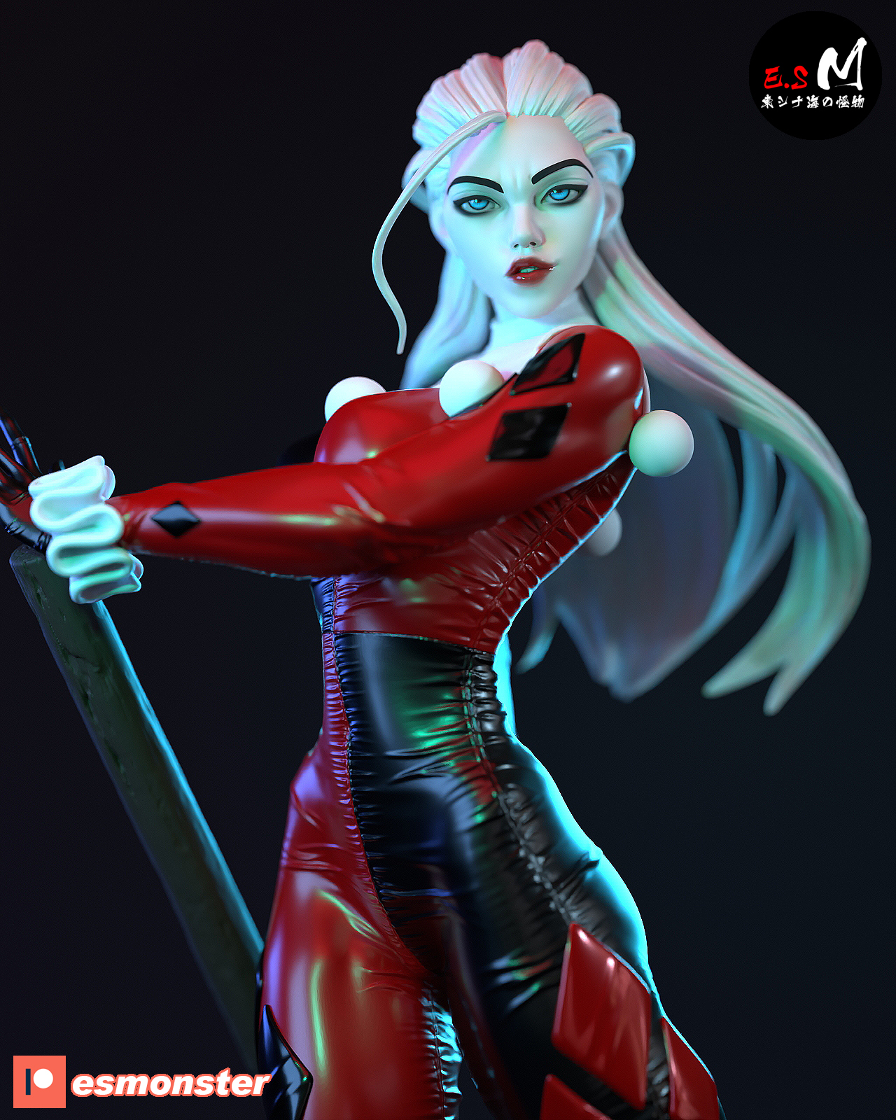 Harley Quinn - 2 versions - STL 3D Printable - Image 5