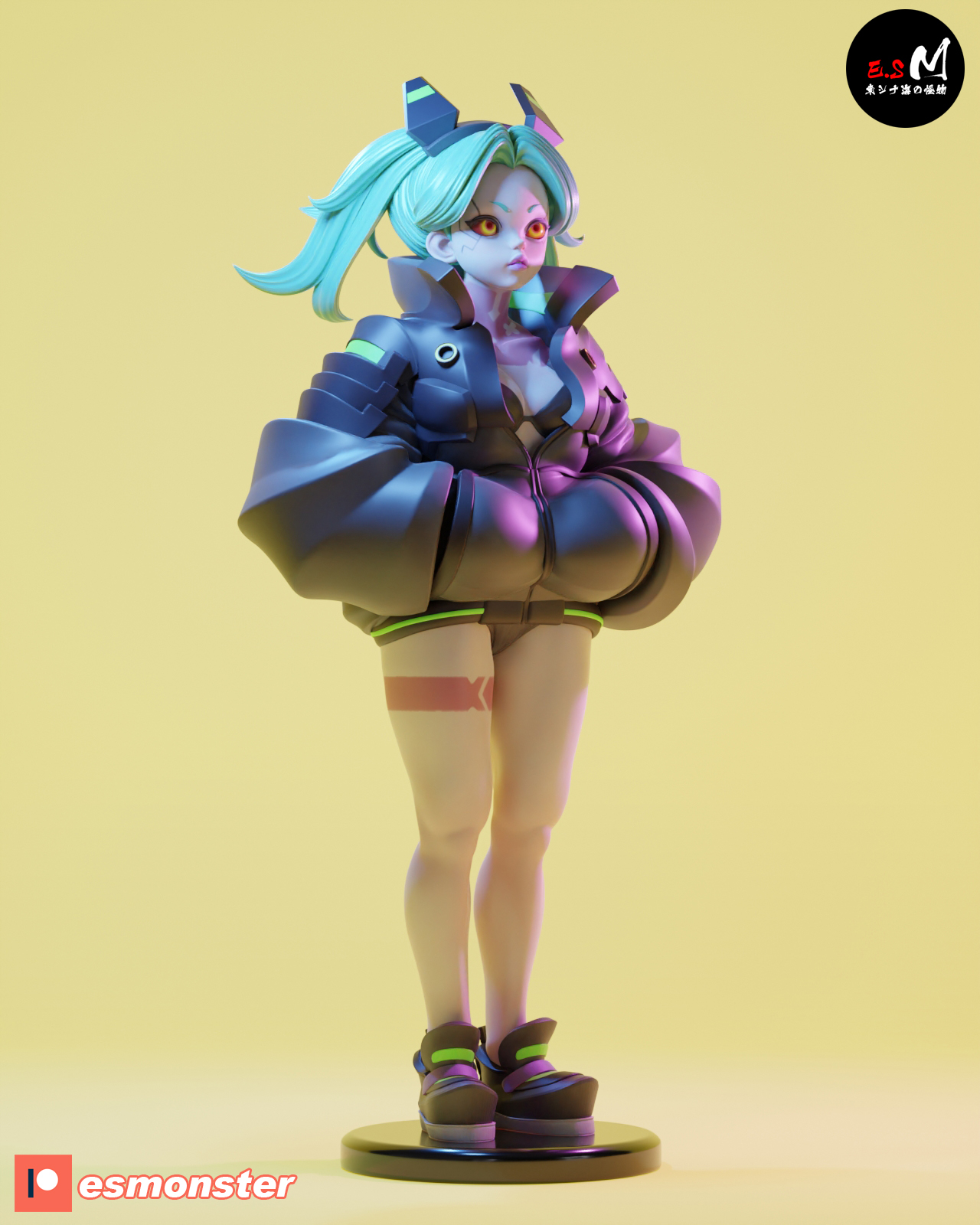 Rebecca Cyberpunk v1 - STL 3D Printable - Image 2