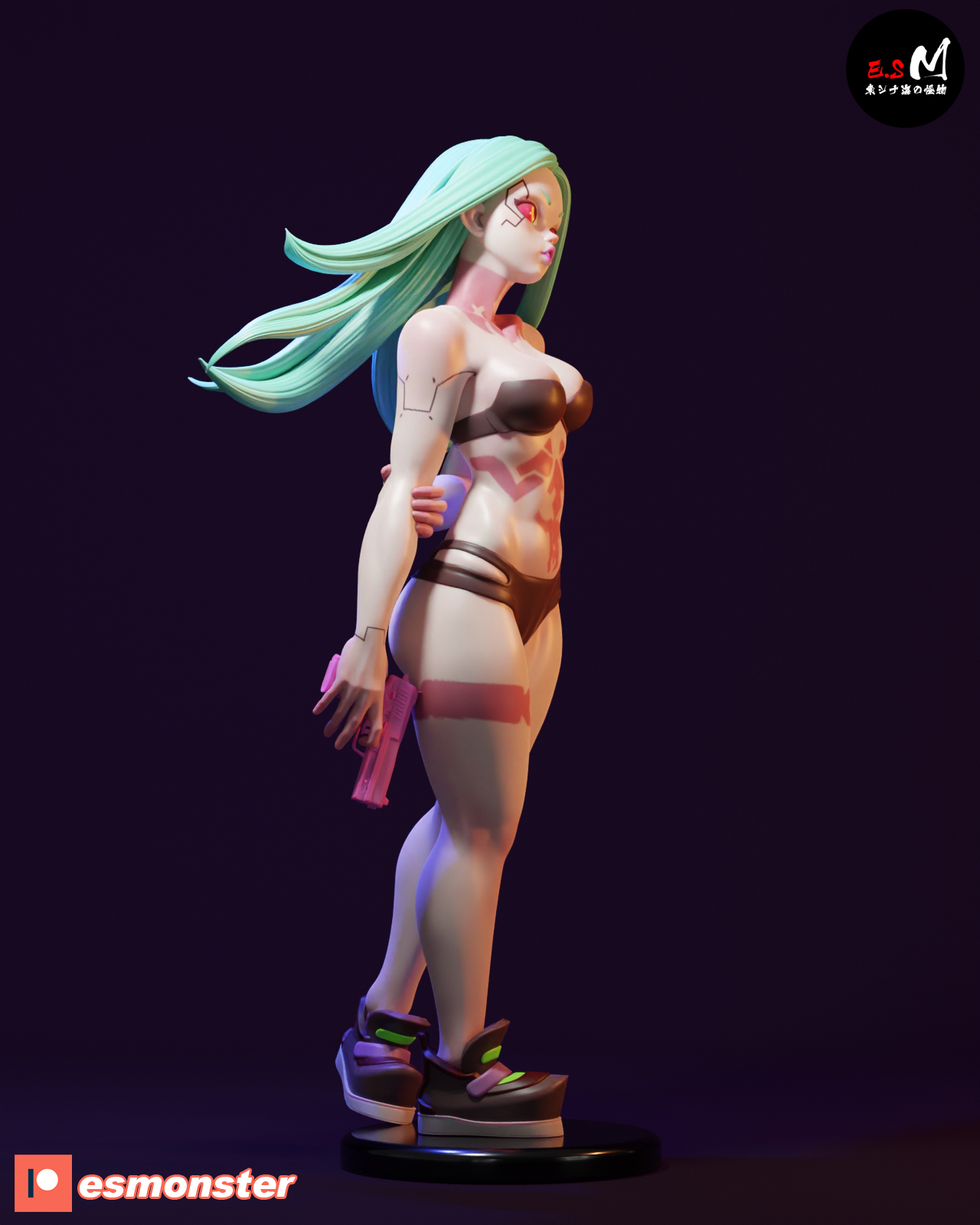 Rebecca Cyberpunk v2 - STL 3D Printable - Image 2