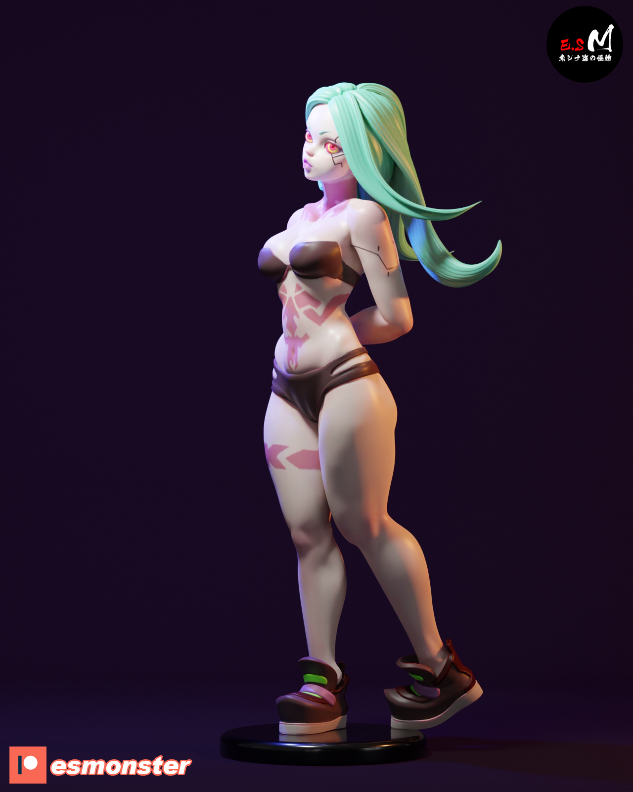 Rebecca Cyberpunk v2 - STL 3D Printable - Image 3