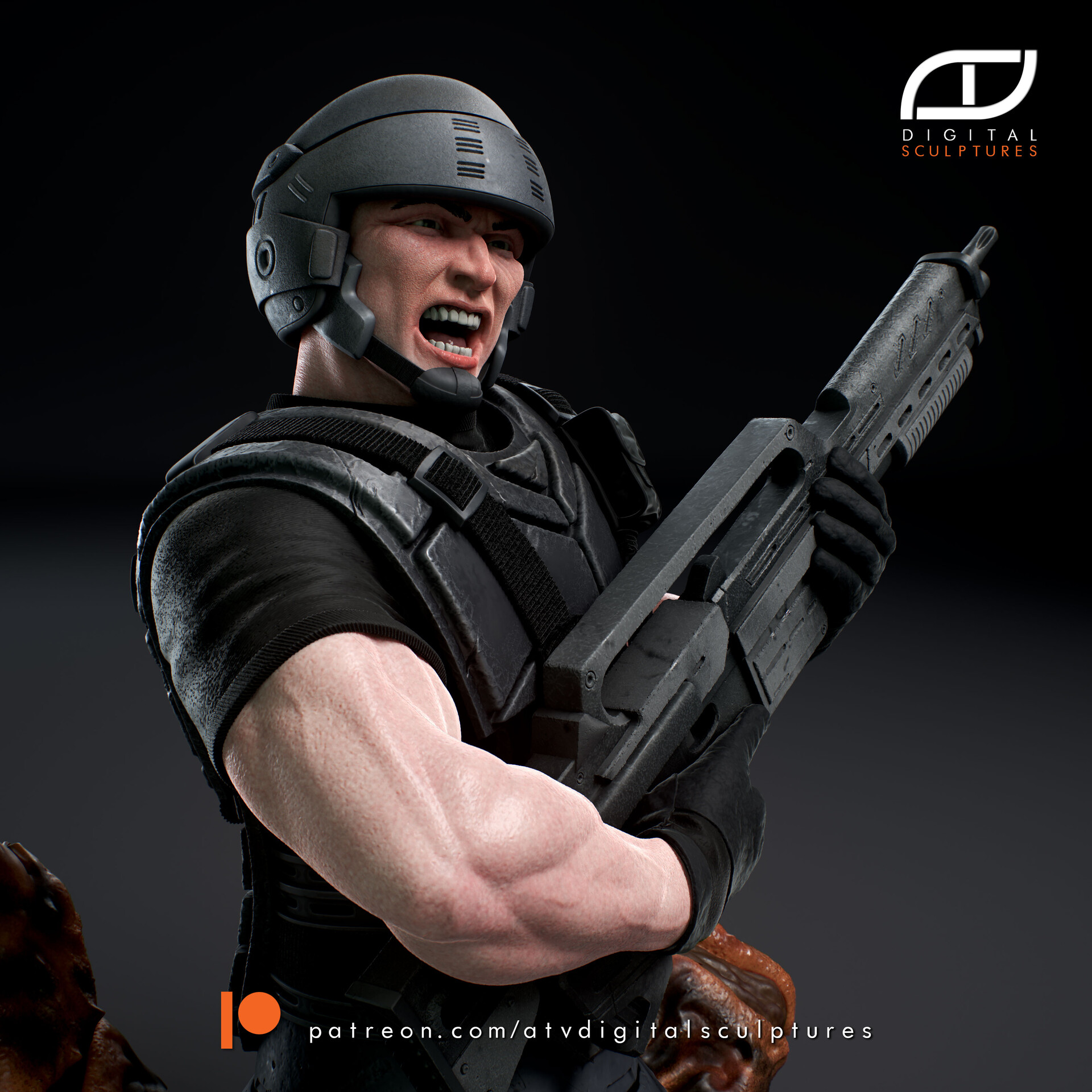 Starship Troopers Bust STL file for 3D printing