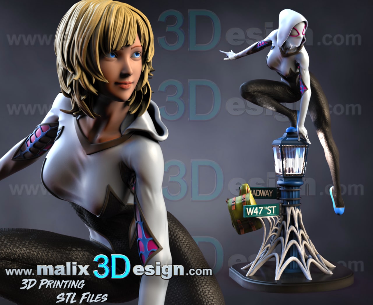 Spider Gwen STL file for 3D printing