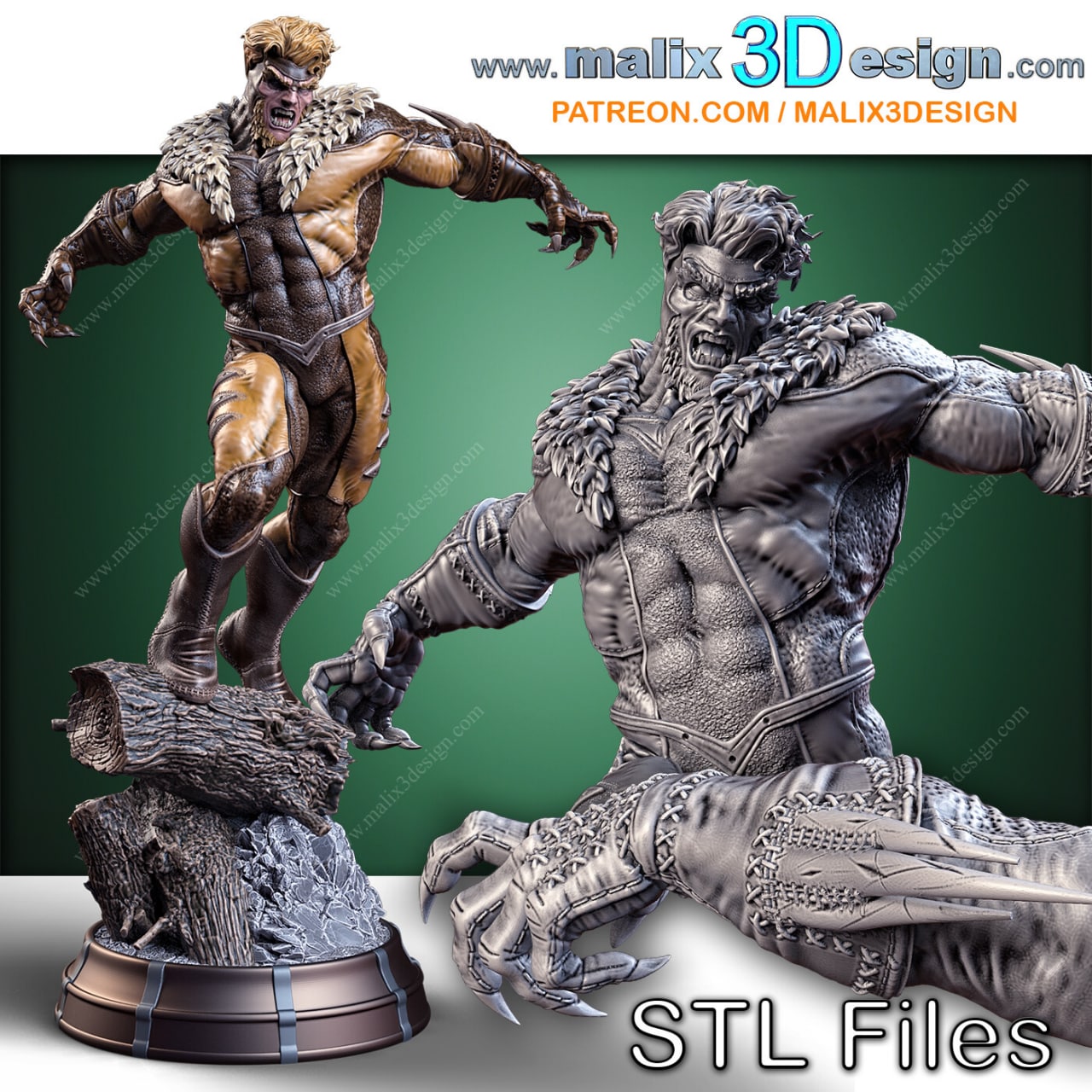 Sabretooth (X-Men) STL file for 3D printing