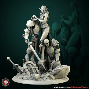 Laedria the Necromancer with skeletons