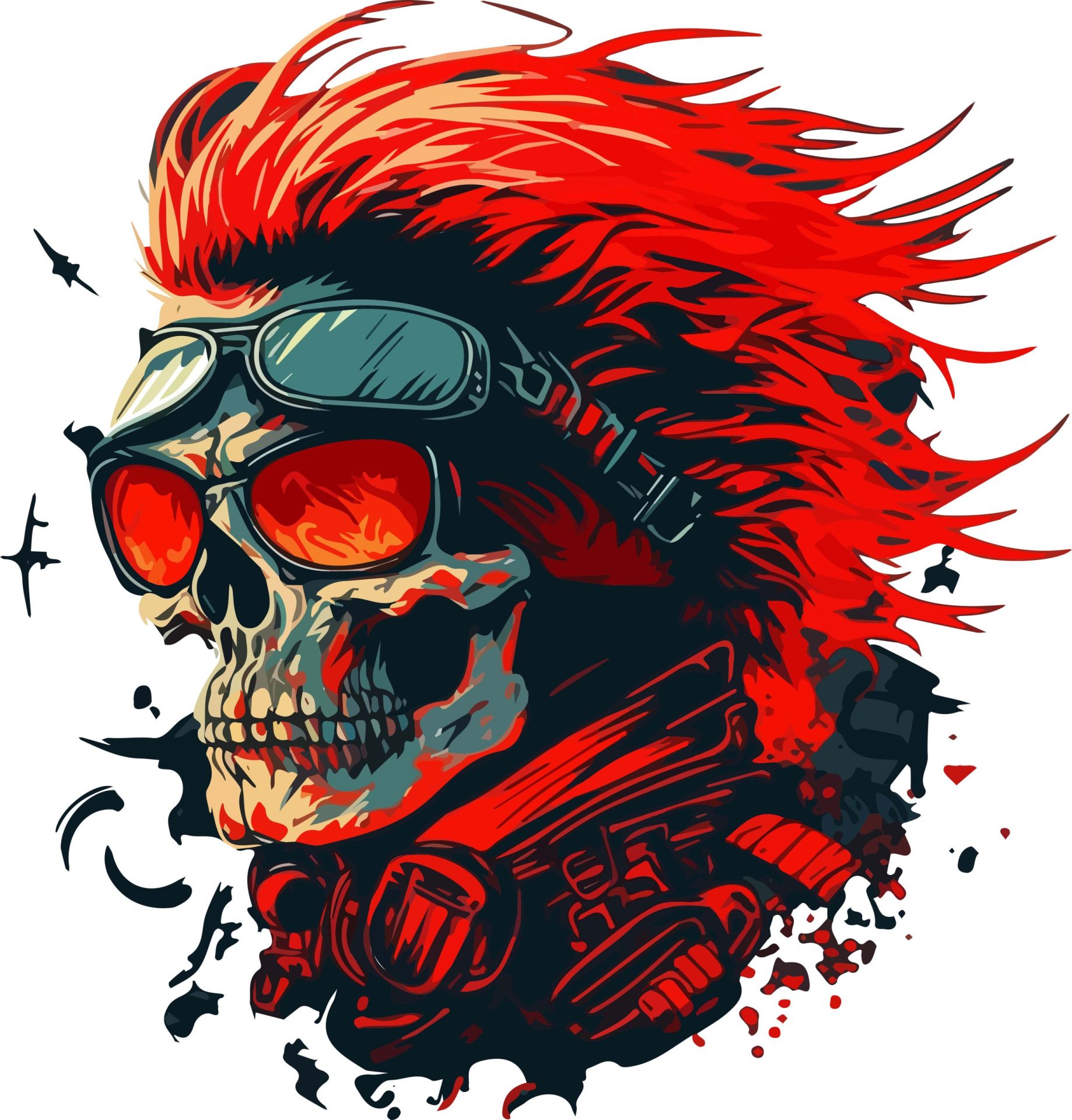 skull tshirt vector