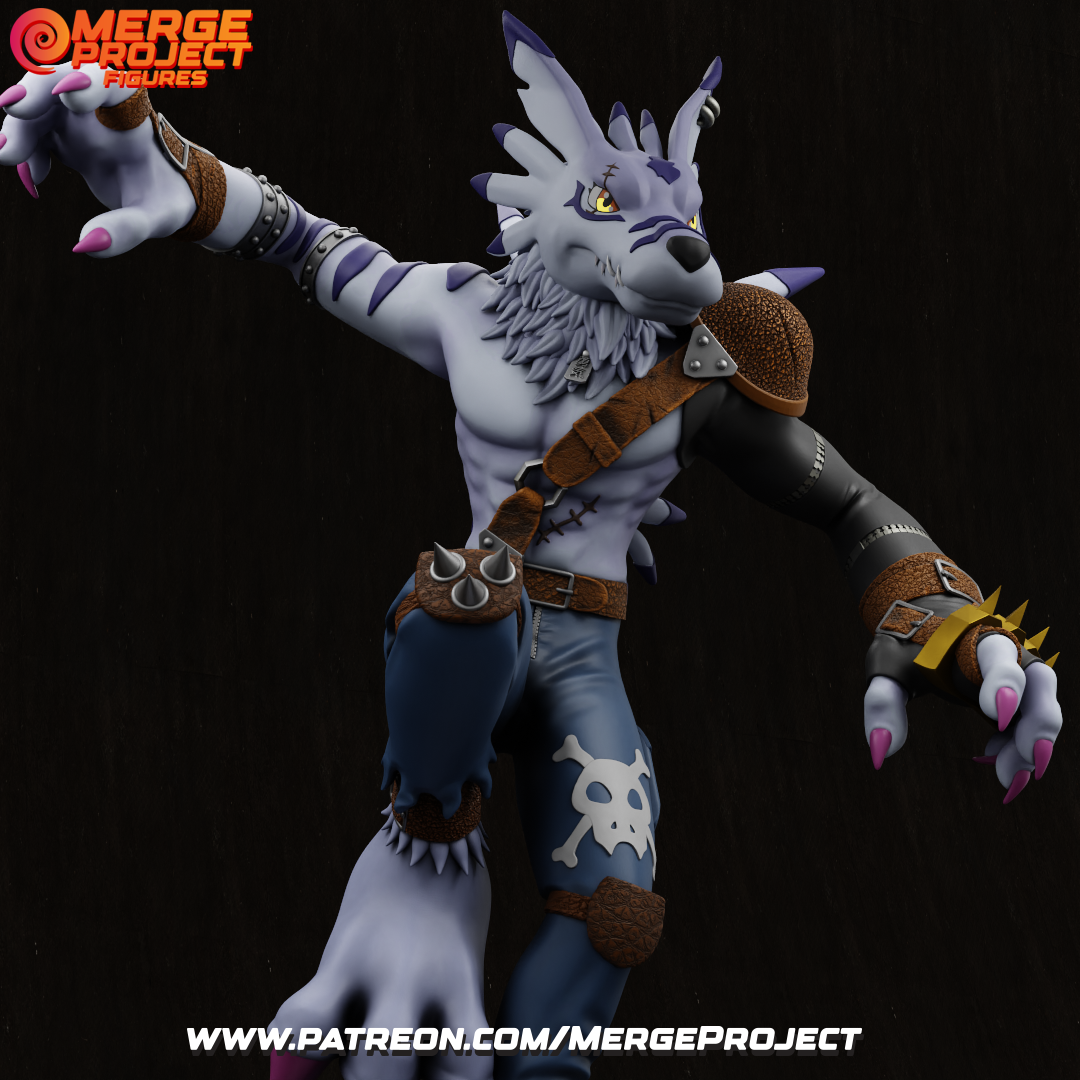 Garurumon - Digimon - STL 3D printable model STL file for 3D printing