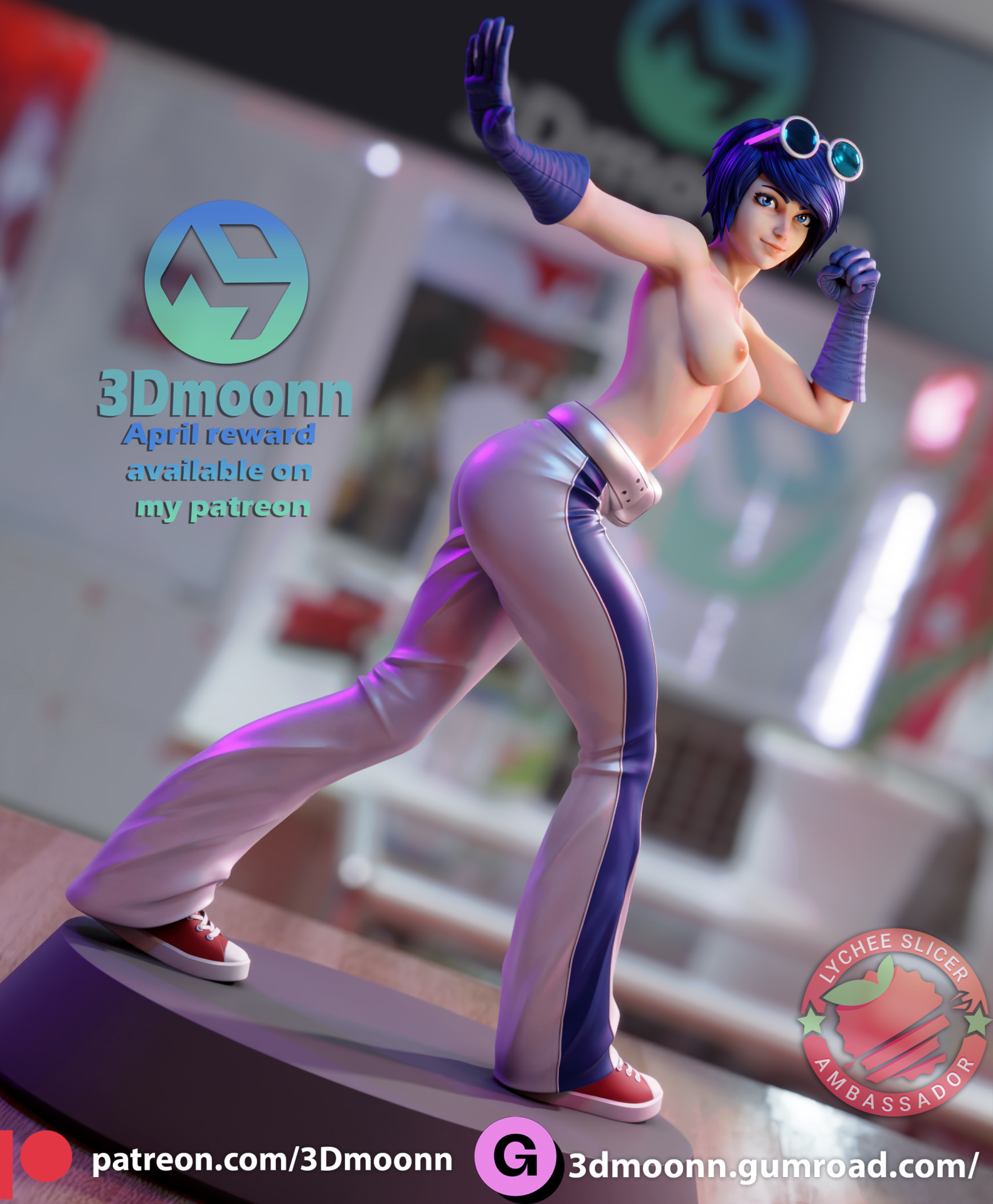 May Lee - King of fighters - SFW + NSFW - STL 3D print model - Image 5