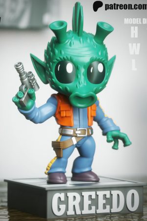 Greedo Chibi STL file for 3D printing