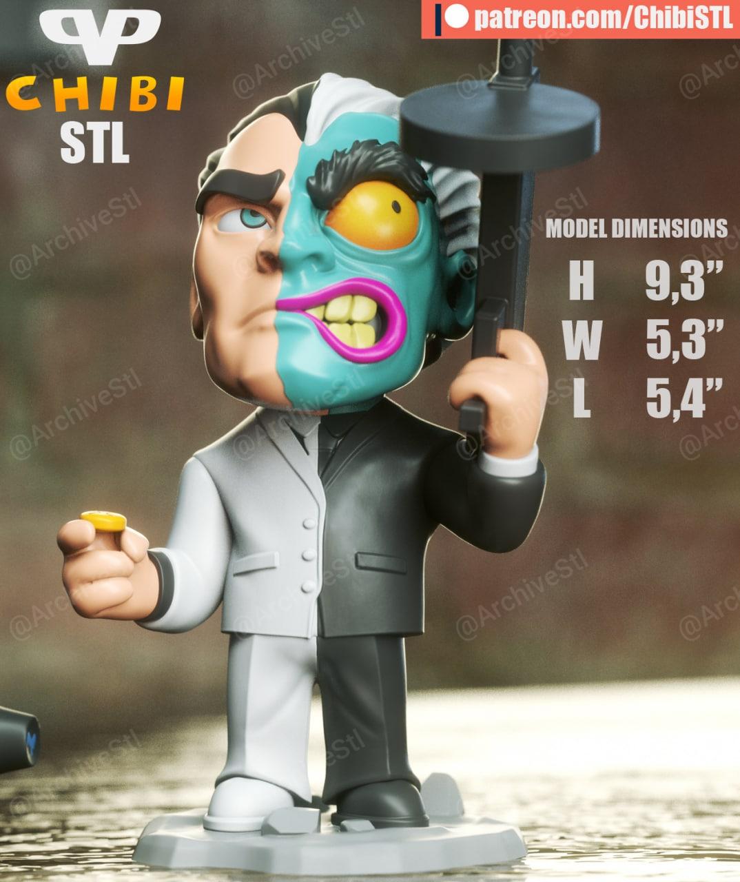 Two Face Chibi STL file for 3D printing