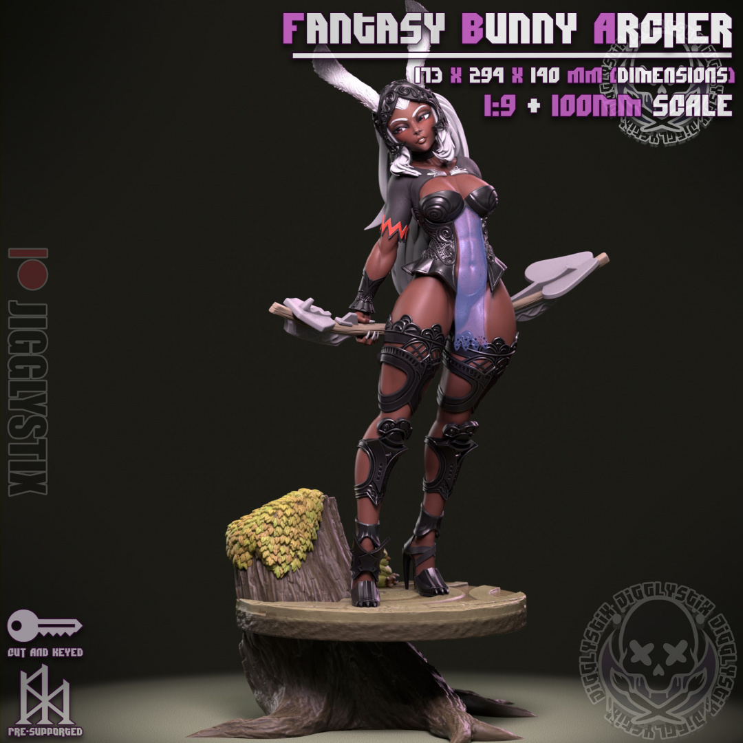 Fantasy Bunny Archer STL file for 3D printing