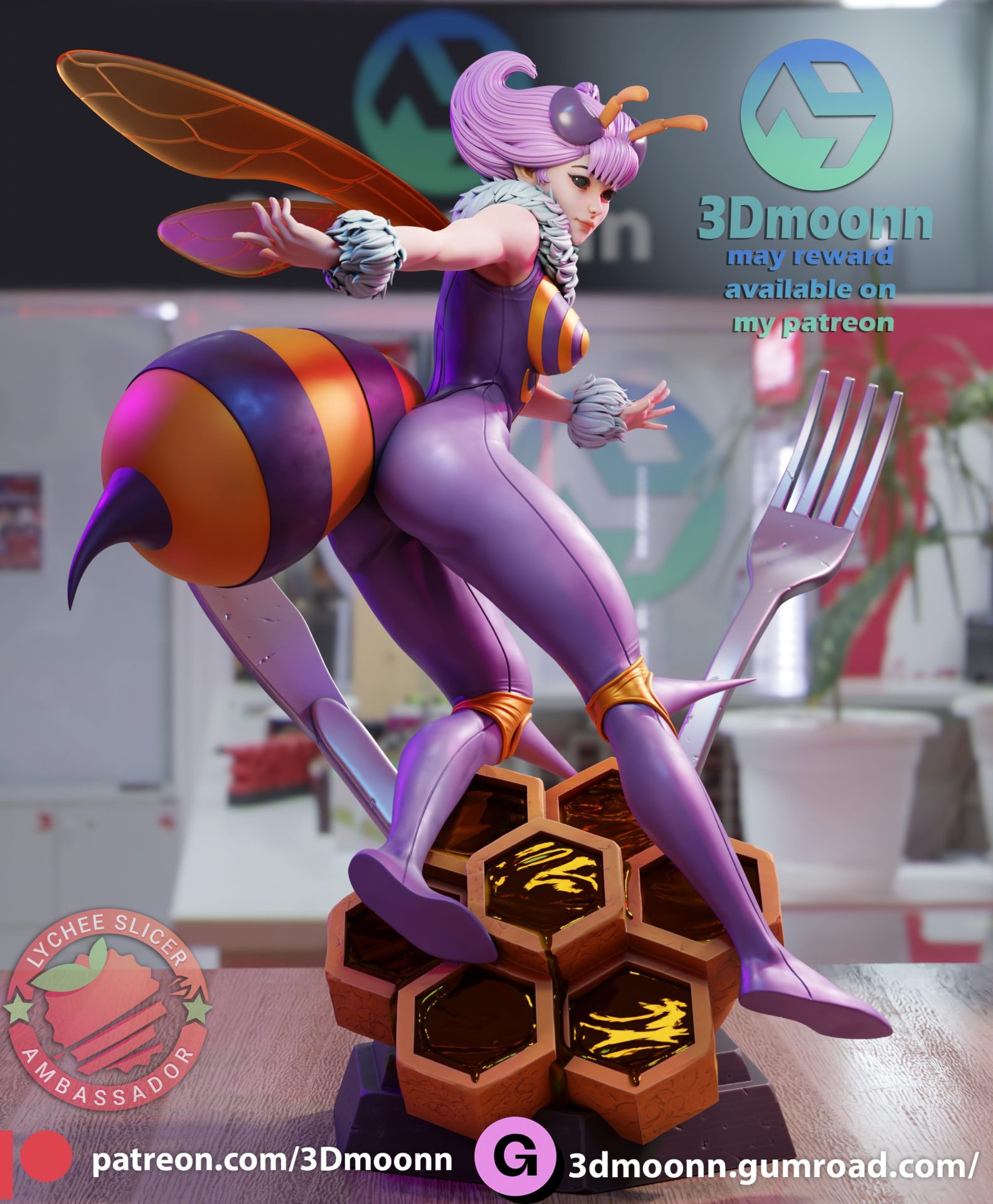 Q-Bee STL Printable File only SFW - Image 2