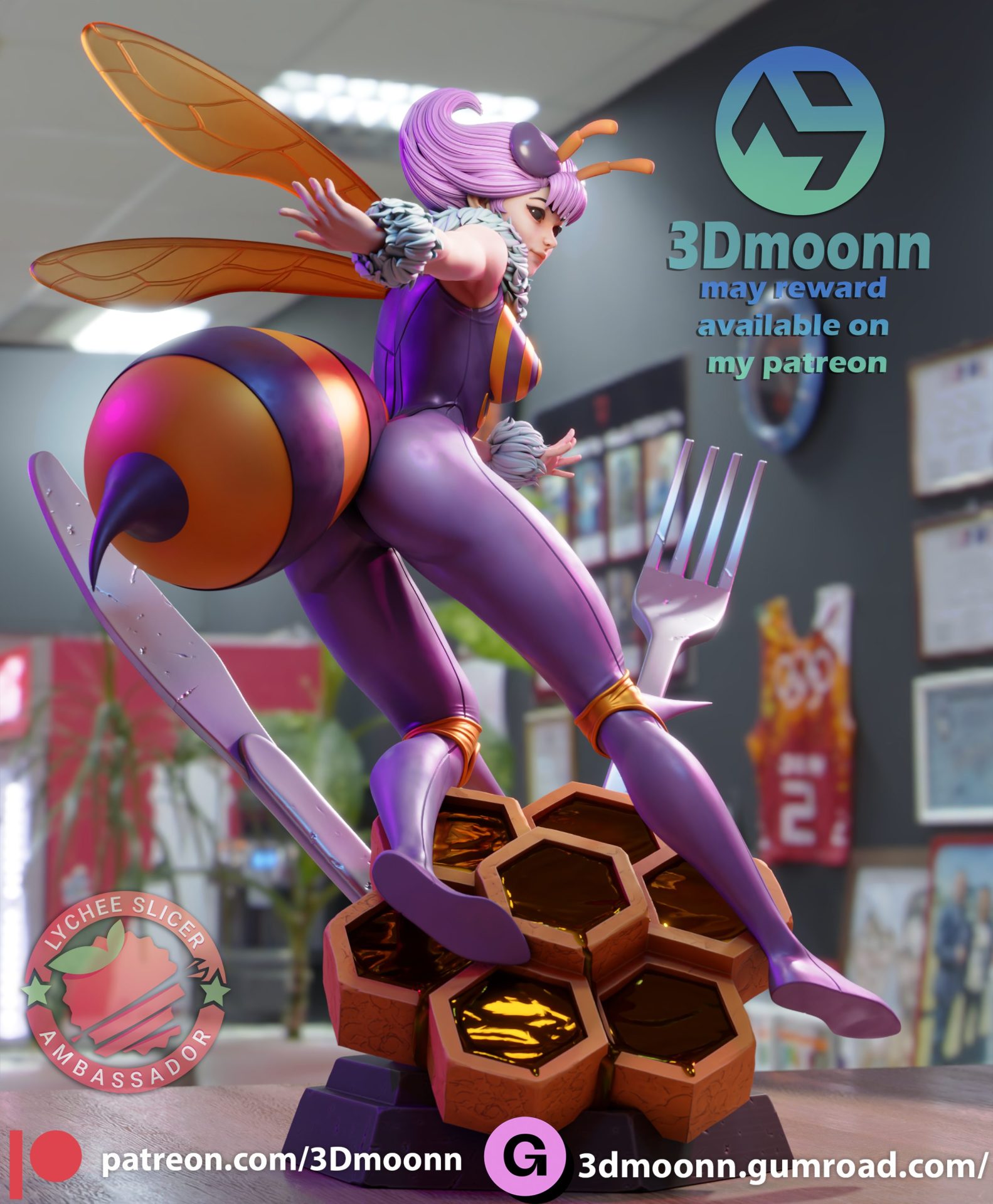 Q-Bee STL Printable File only SFW - Image 3
