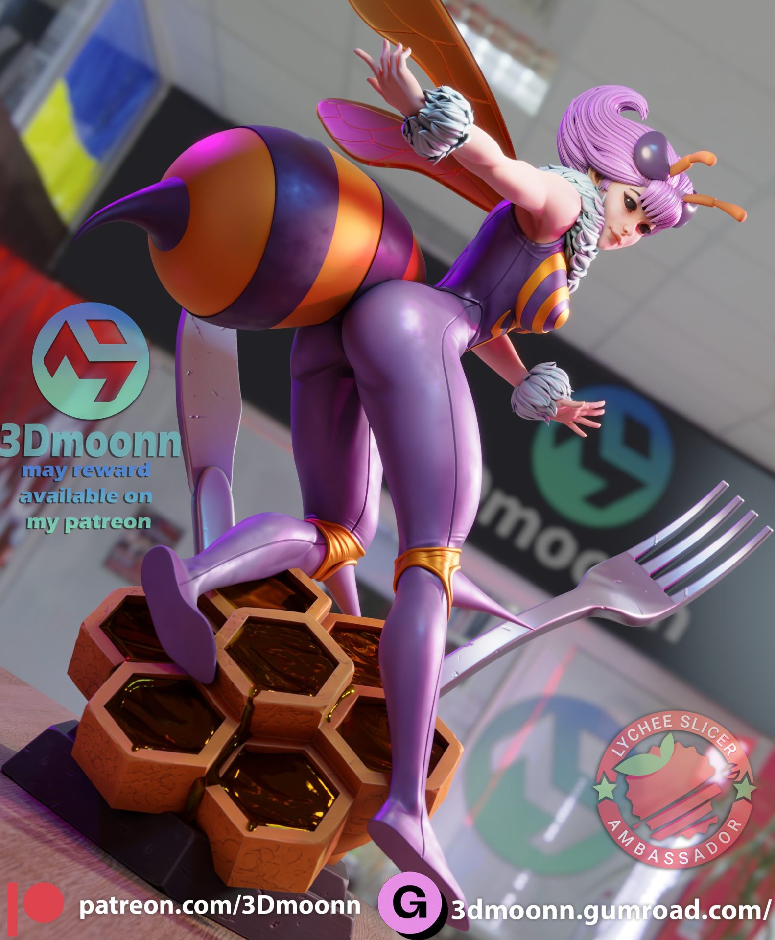 Q-Bee STL Printable File only SFW - Image 6