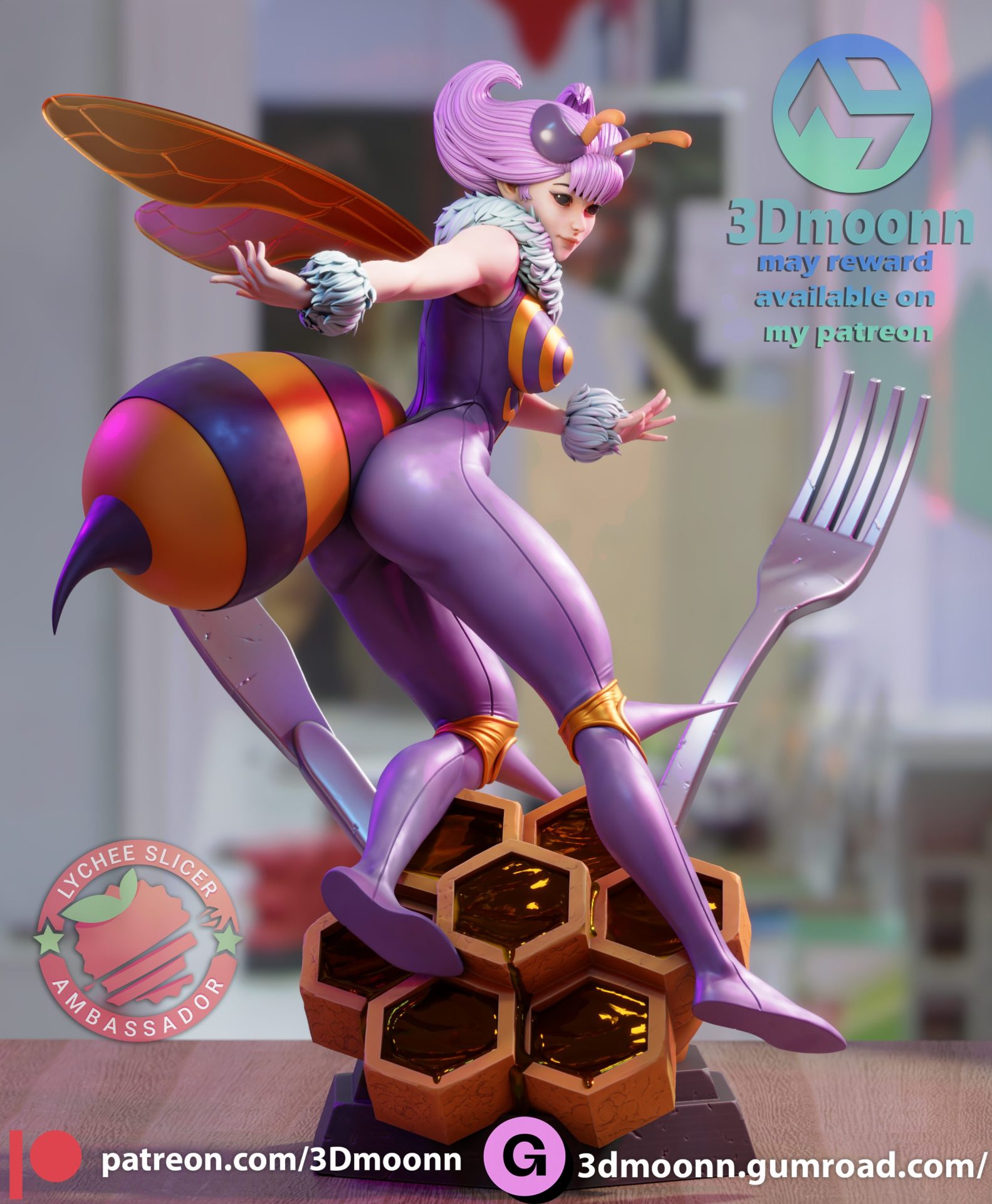 Q-Bee STL Printable File only SFW - Image 8