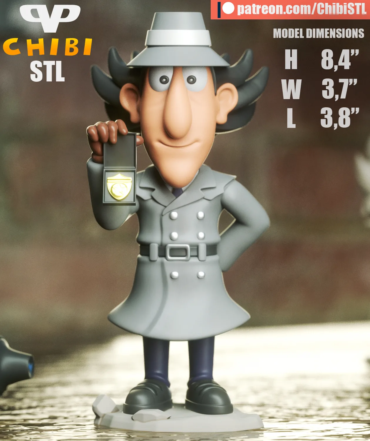 Inspector Gadget Chibi STL file for 3D printing