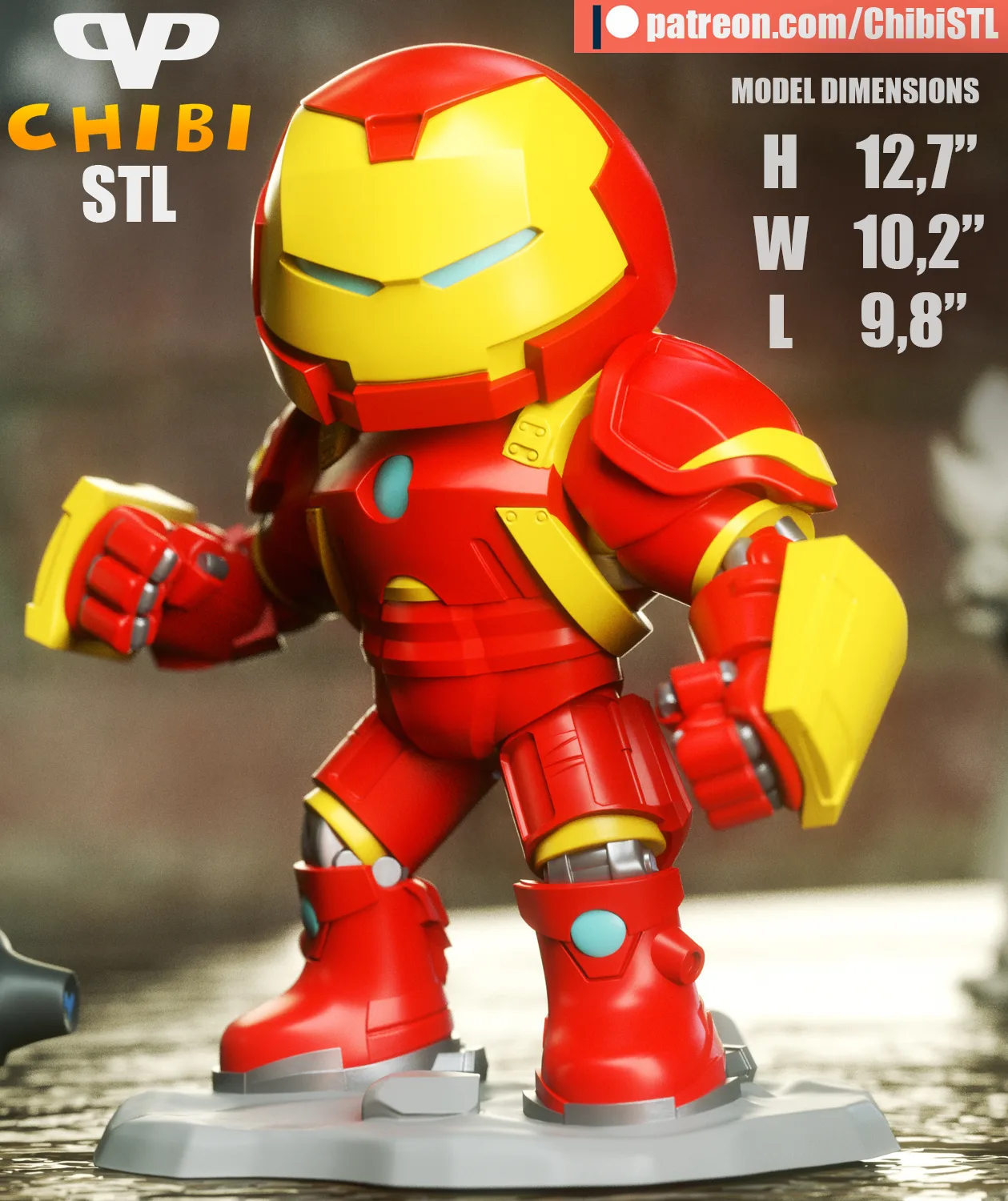 Hulkbuster Chibi STL file for 3D printing