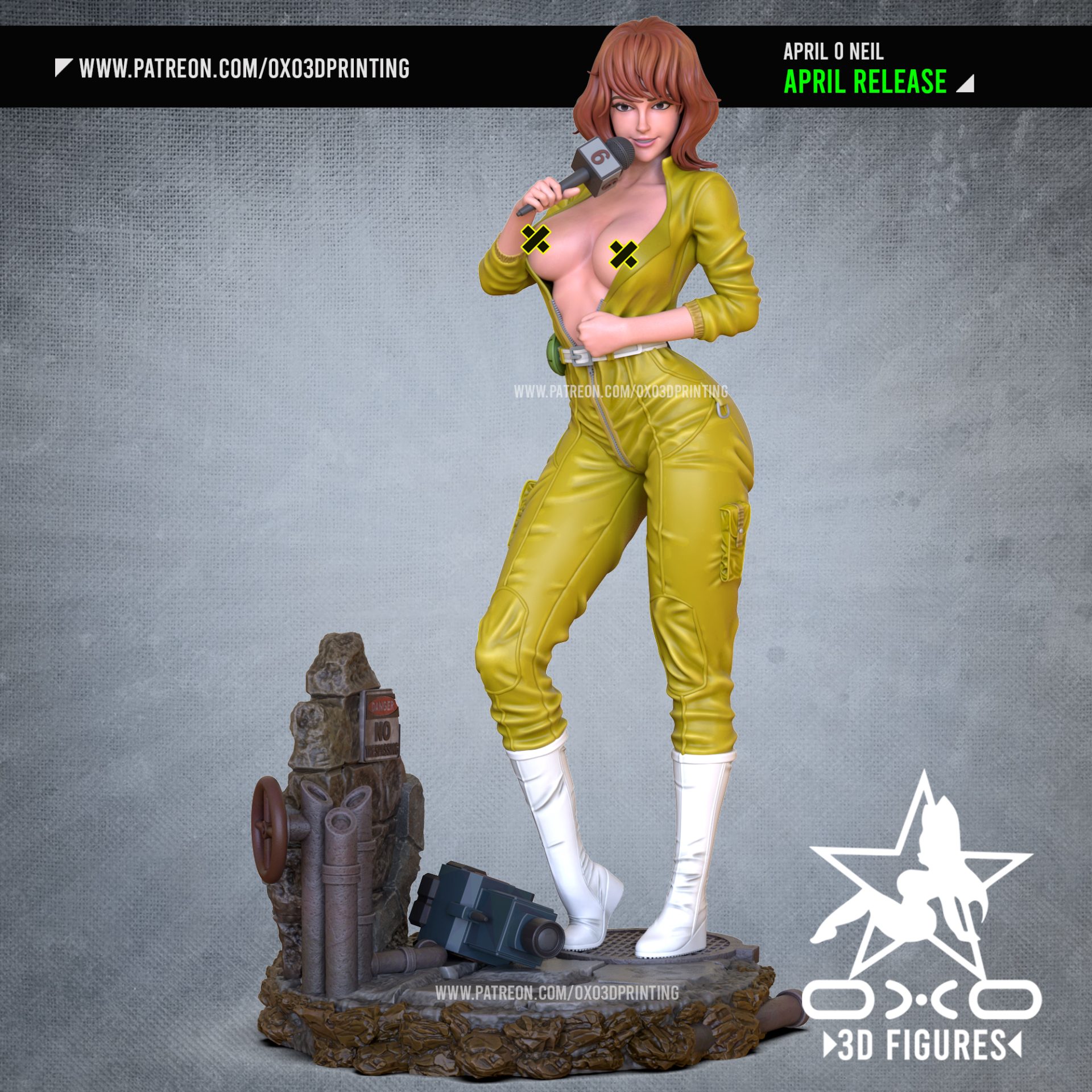 April Oneil - NSFW - SFW - STL 3D print model - Image 2