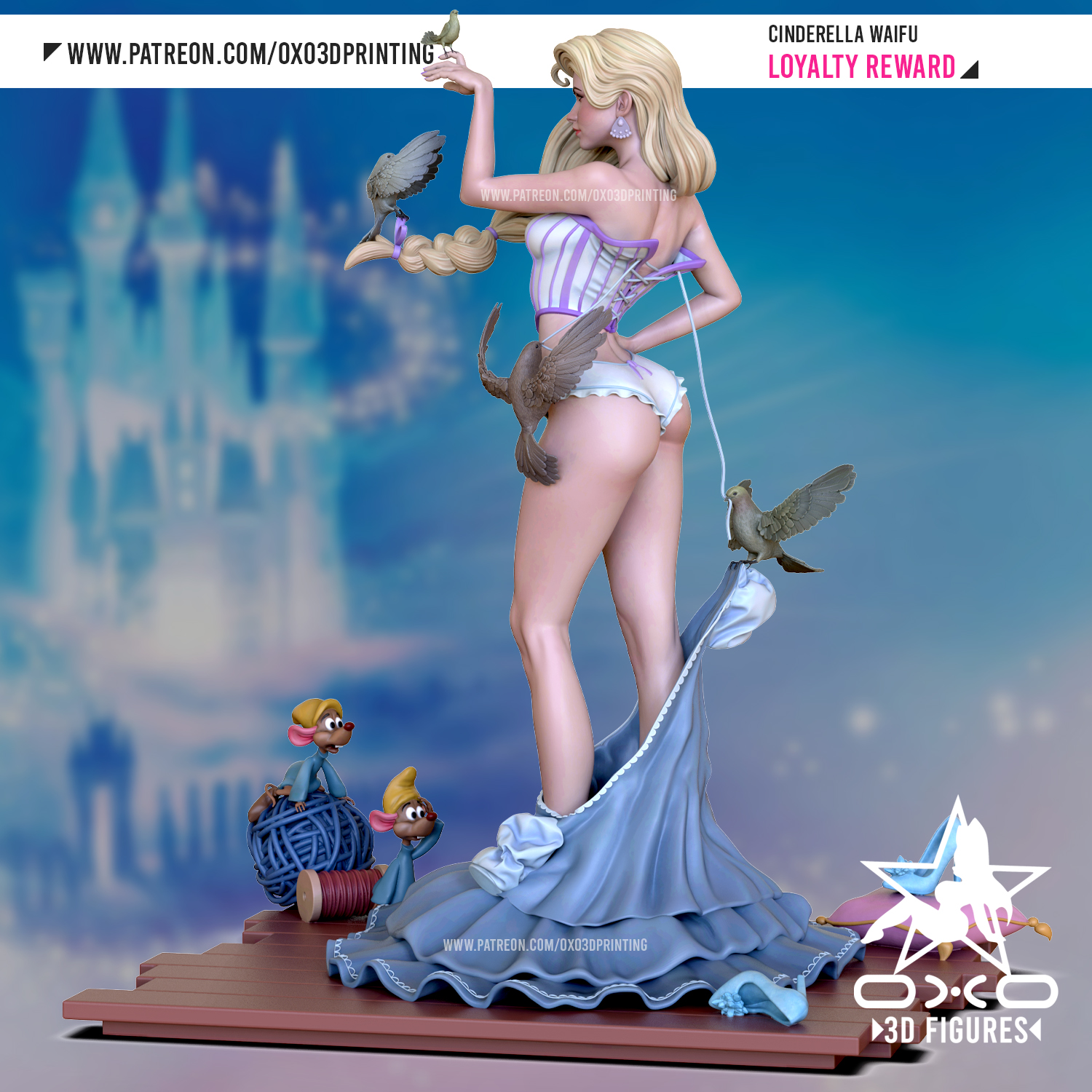 Cinderella - NSFW + SFW - STL 3D print model - Image 4