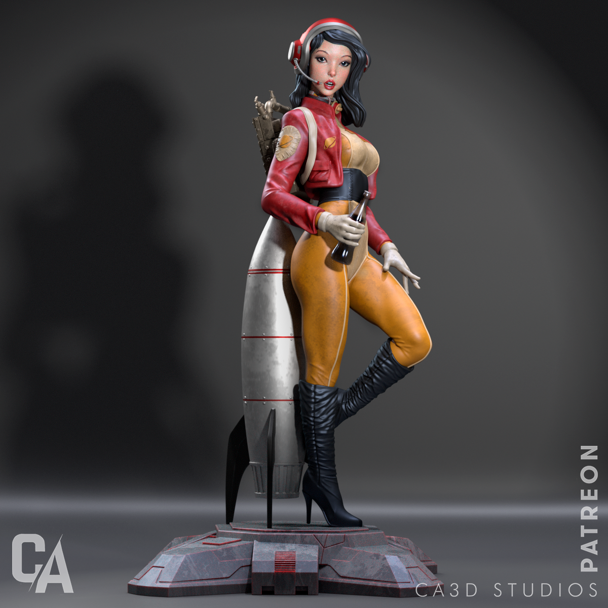Retro Girl PinUp - SFW - STL 3D print model - Image 3