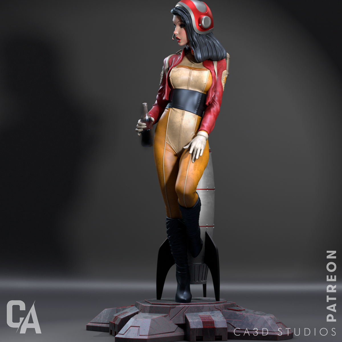 Retro Girl PinUp - SFW - STL 3D print model - Image 4