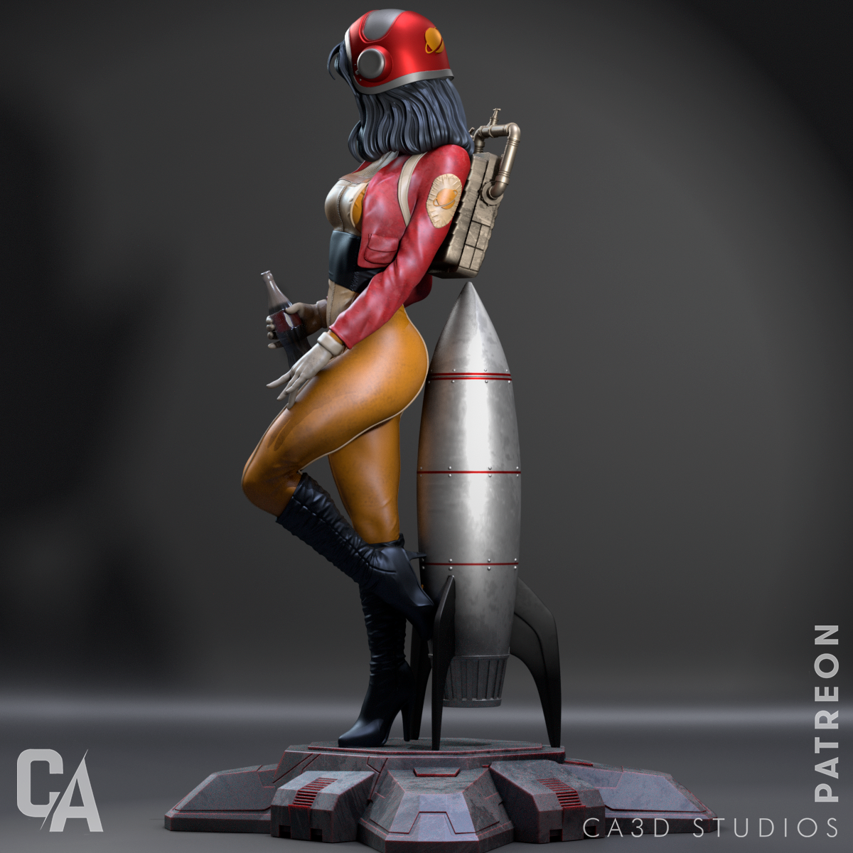 Retro Girl PinUp - SFW - STL 3D print model - Image 5