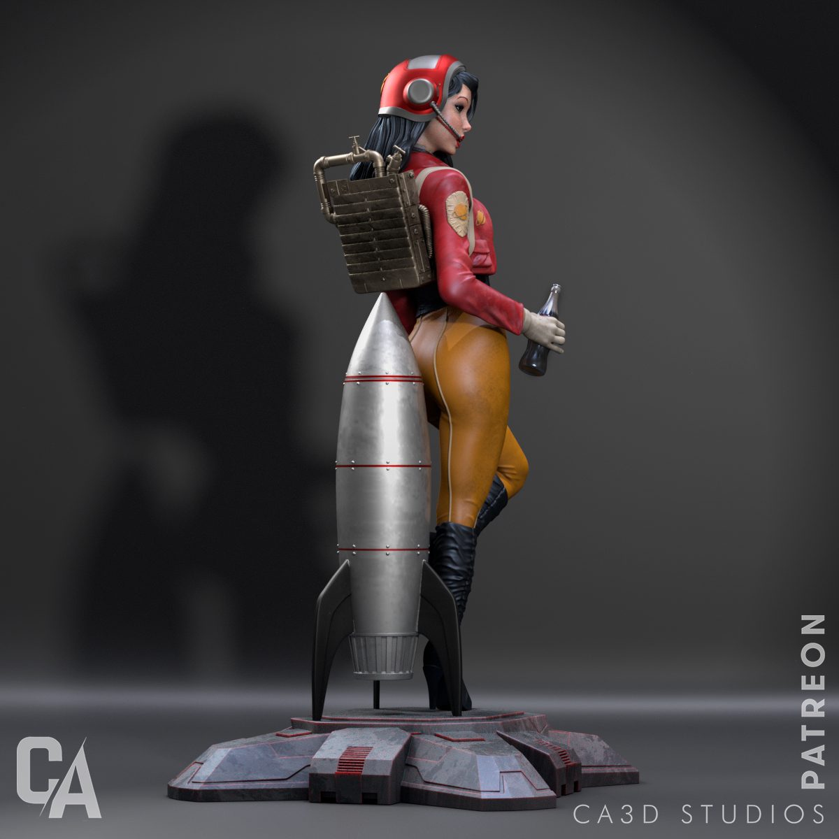 Retro Girl PinUp - SFW - STL 3D print model - Image 6
