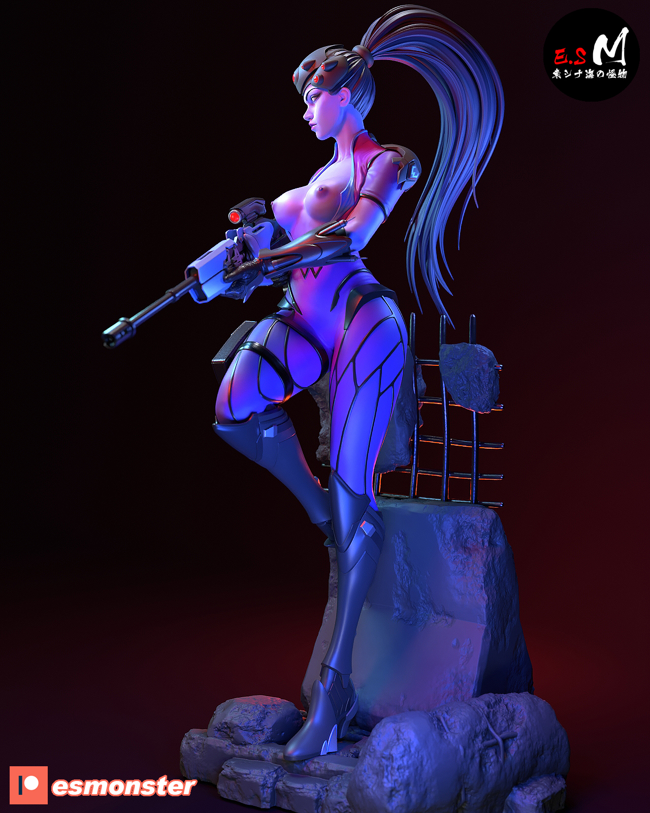 widowmaker - STL NSFW SFW 3D print model - Image 4