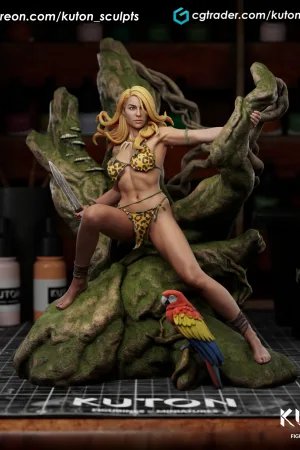 Jungle Girl STL file for 3D printing