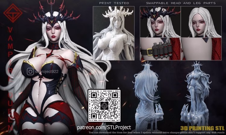 Vampire Queen STL file for 3D printing